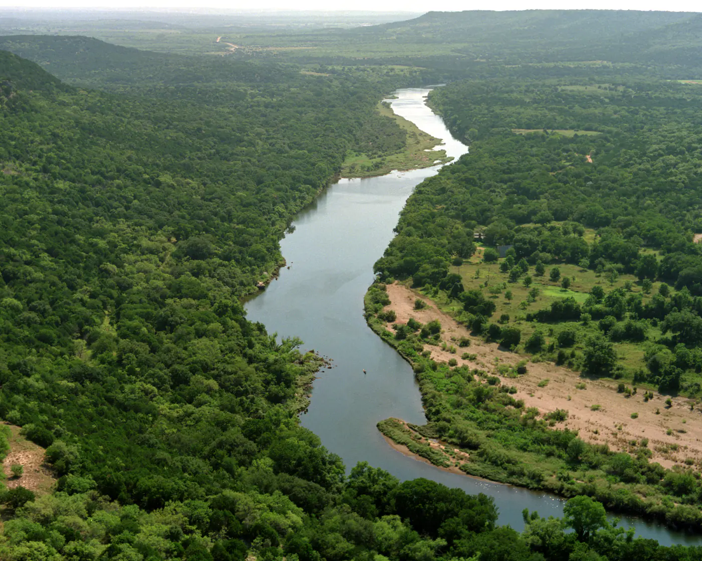 Brazos River flowing through the Texas landscape